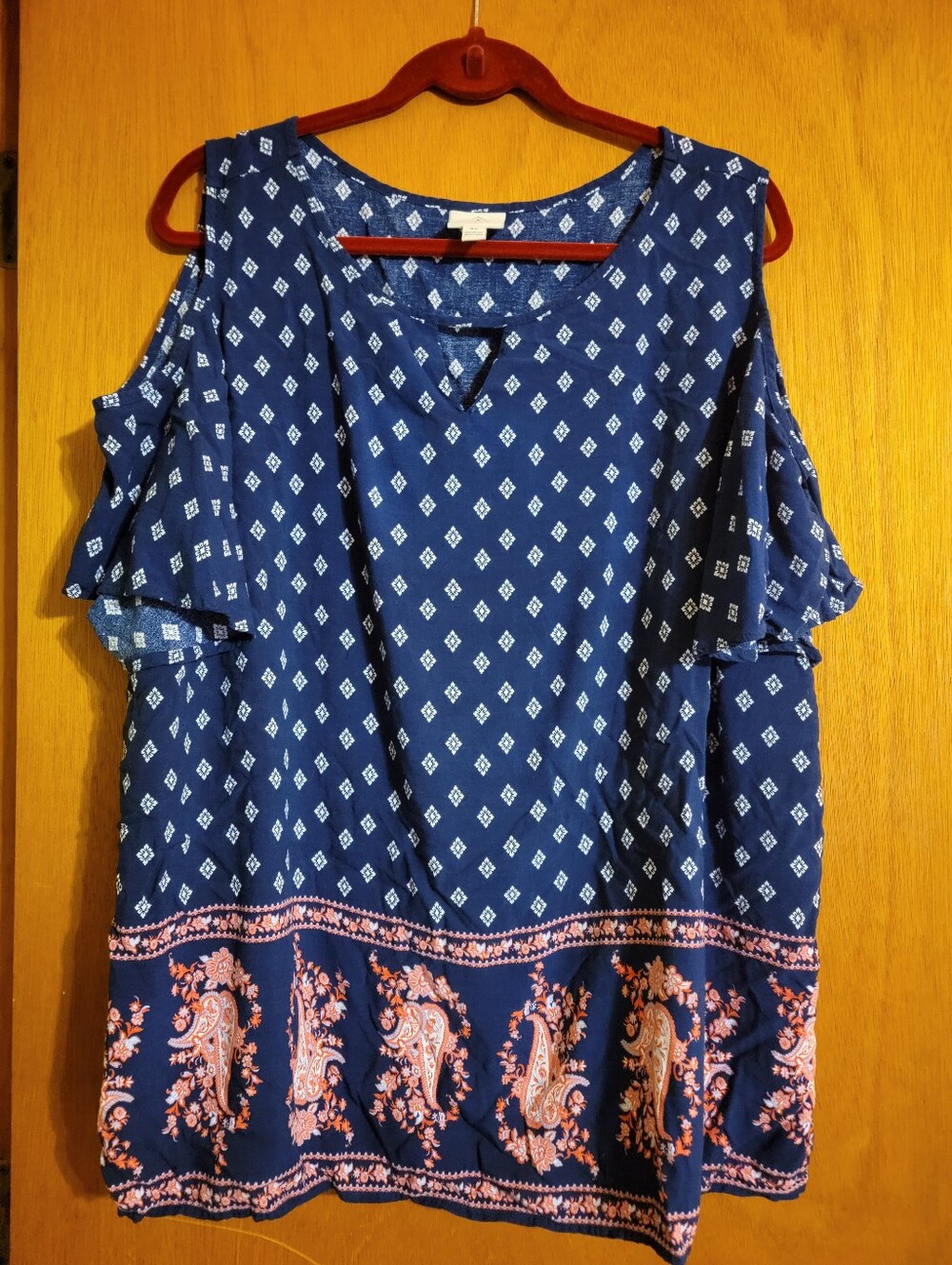 St. Johns Bay Flowy Cold Shoulder Top